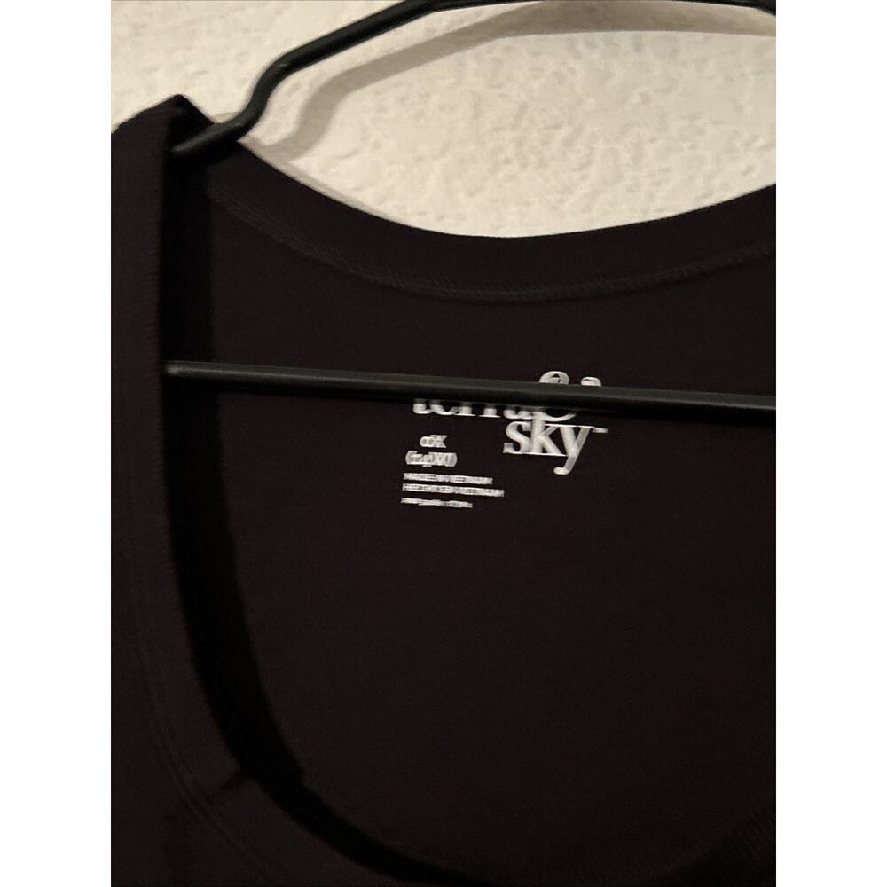 Lot Of 2 Women’s Terra & Sky Scoop Neck Rib Tank Top Black NWT 14W - Picture 2 of 4